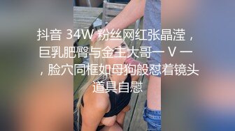 抖音 34W 粉丝网红张晶滢，巨乳肥臀与金主大哥一 V 一 ，脸穴同框如母狗般怼着镜头道具自慰